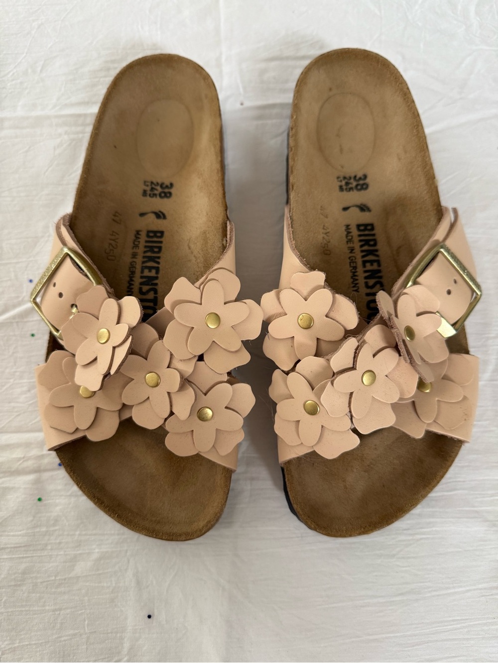 Birkenstock Women’s Siena Flower Blush Pink Floral Slide Sandals Size 38